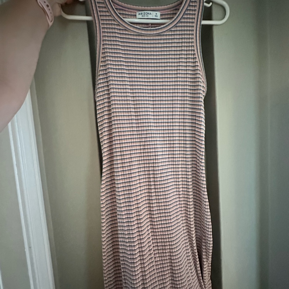 NWOT Vintage Arizona Women's Pink Striped Midi Dress